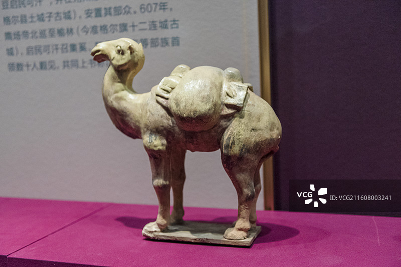 釉陶驮囊驼 唐朝 三级文物 内蒙古博物院图片素材