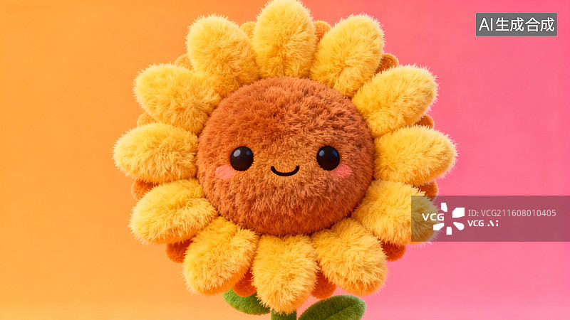 【AI数字艺术】可爱向日葵毛绒玩具图片素材