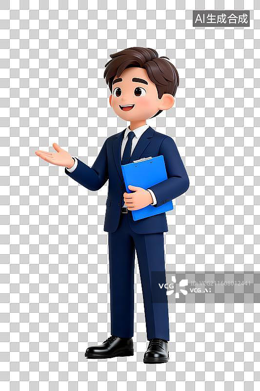 【AI数字艺术】3D男性商务人士图片素材