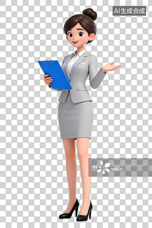 【AI数字艺术】透明通道免扣 公司前台 商务女性图片素材