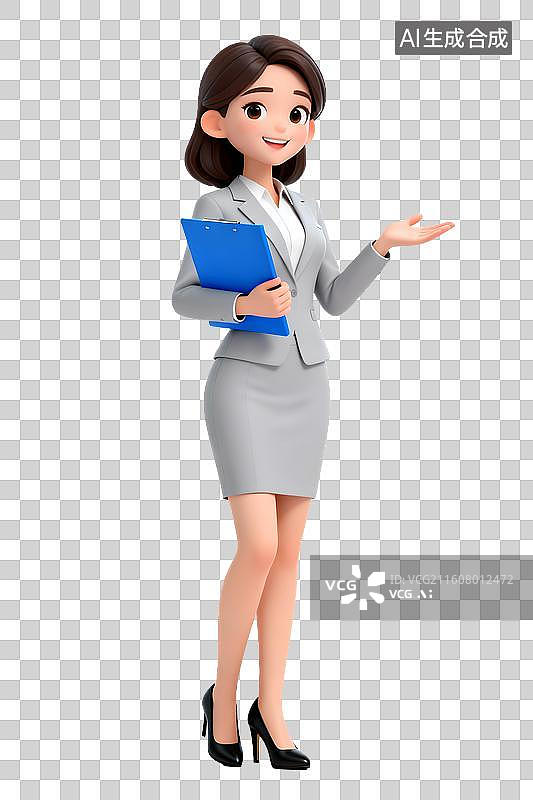 【AI数字艺术】透明通道免扣 公司前台 商务女性图片素材