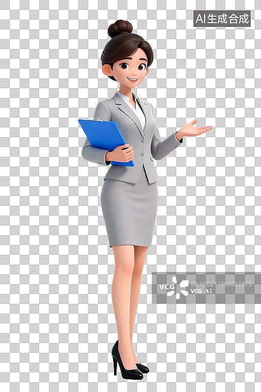 【AI数字艺术】透明通道免扣 公司前台 商务女性图片素材