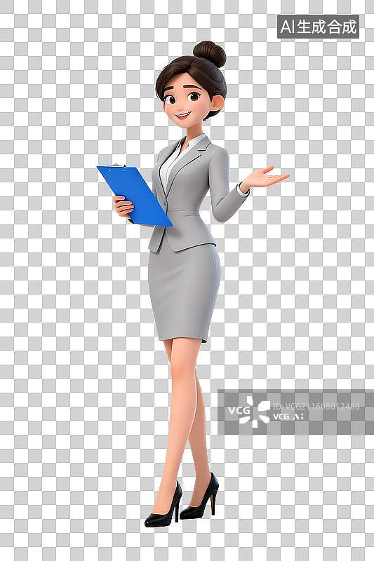 【AI数字艺术】透明通道免扣 公司前台 商务女性图片素材