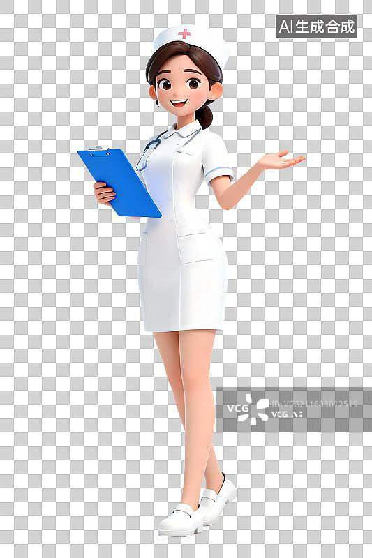 【AI数字艺术】透明通道免扣 女护士图片素材