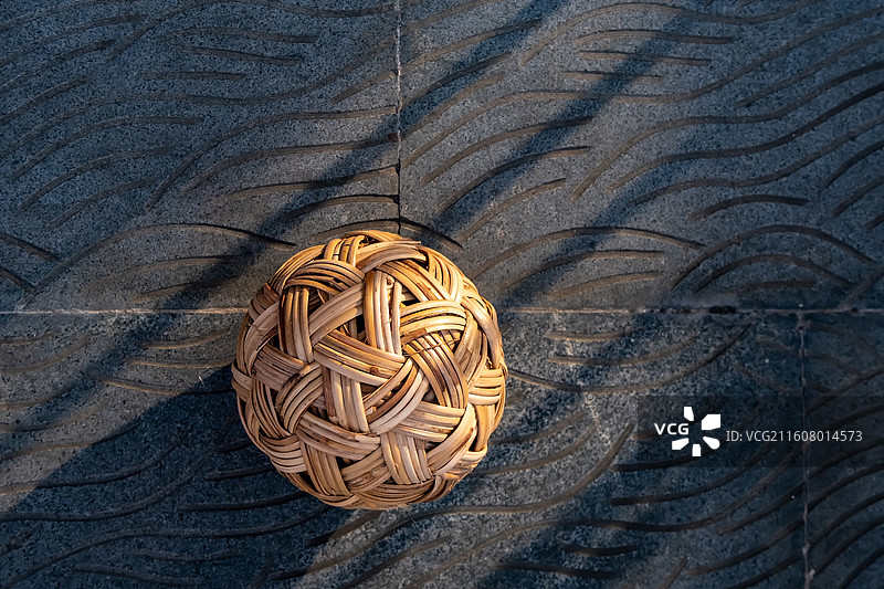 四川省绵阳市户外藤球，蹴鞠，足球图片素材