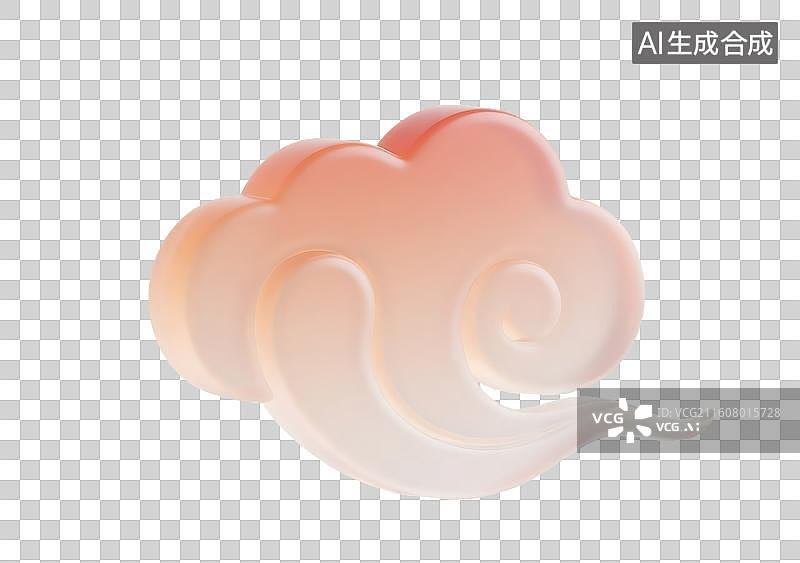 【AI数字艺术】AIGC：轻拟物风格磨砂玻璃质感，国风祥云，云，装饰，元素 ，免抠图图片素材