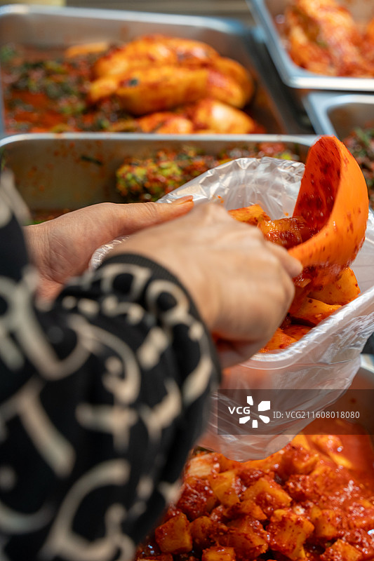 首尔广藏市场韩式小菜摊档图片素材