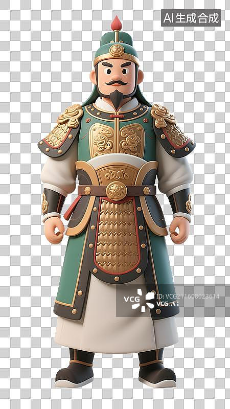 【AI数字艺术】AIGC：3D卡通历史人物郑成功，古代人物，设计元素，免抠图形图片素材