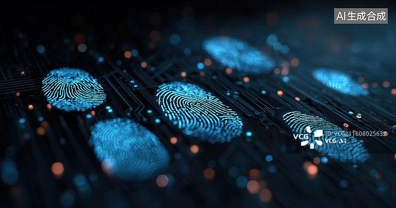 【AI数字艺术】指纹识别科技图像图片素材