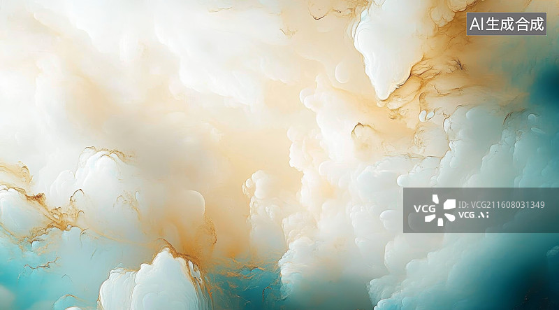 【AI数字艺术】青色中国风水墨抽象画背景图片素材