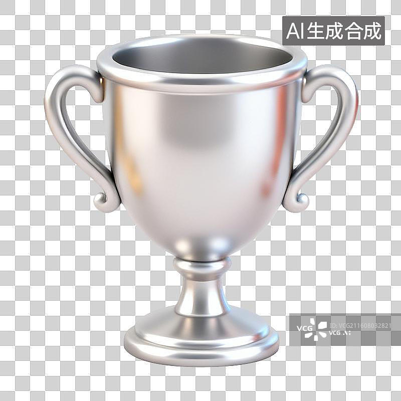 【AI数字艺术】银奖杯元素图片素材
