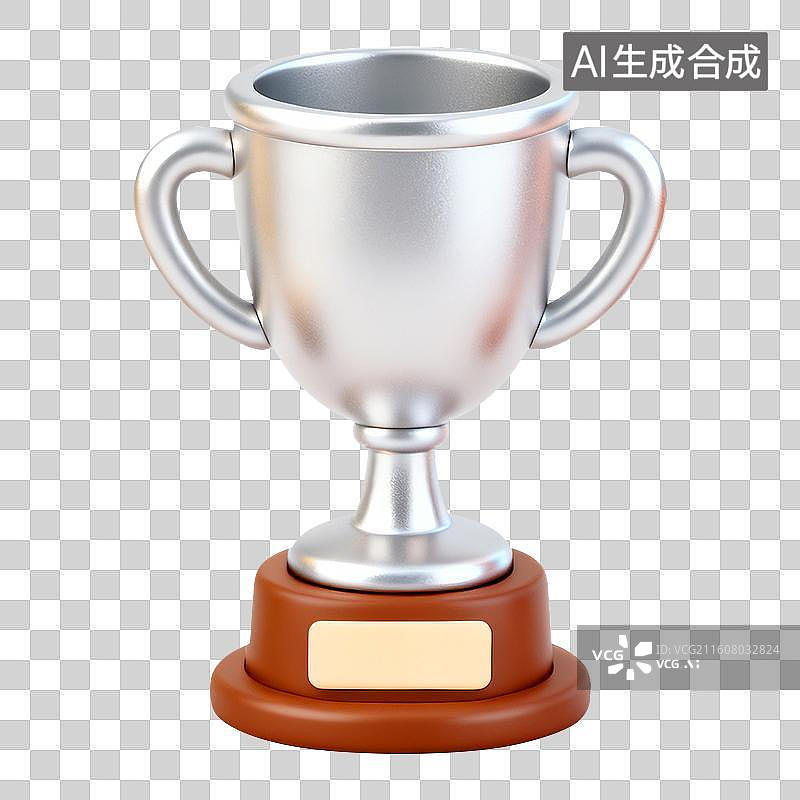【AI数字艺术】银奖杯元素图片素材