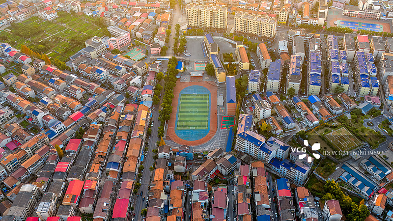 湖南岳阳——临湘城区早晨风光图片素材
