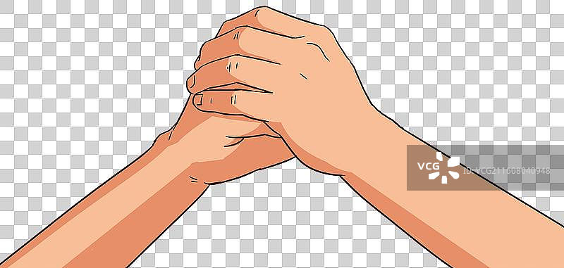 手的姿势抱拳作揖拜见求见握拳手势卡通元素插画图片素材