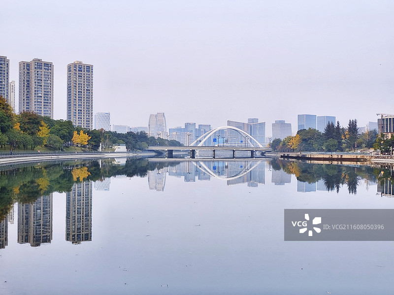 成都高新区金融城锦江风光图片素材