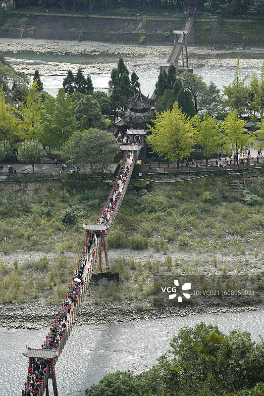 都江堰景区全景高清图世界文化遗产，鱼嘴、飞沙堰、宝瓶口三大无坝水利工程壮丽景观图片素材