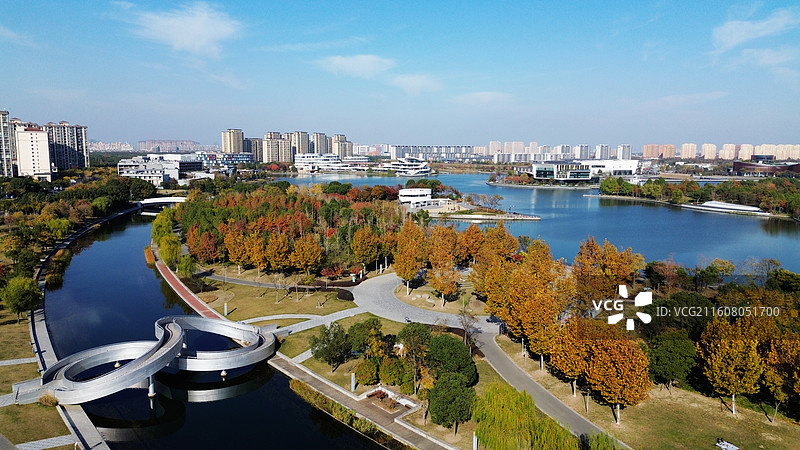 上海之鱼景区秋日风光，上海市奉贤区图片素材