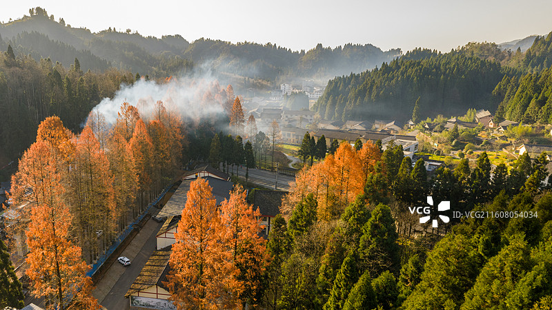 湖北咸丰坪坝营国家森林公园初冬风光图片素材