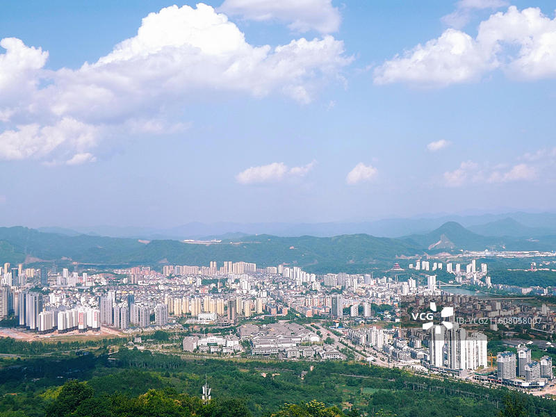 沙县城市远景全景风光图片素材