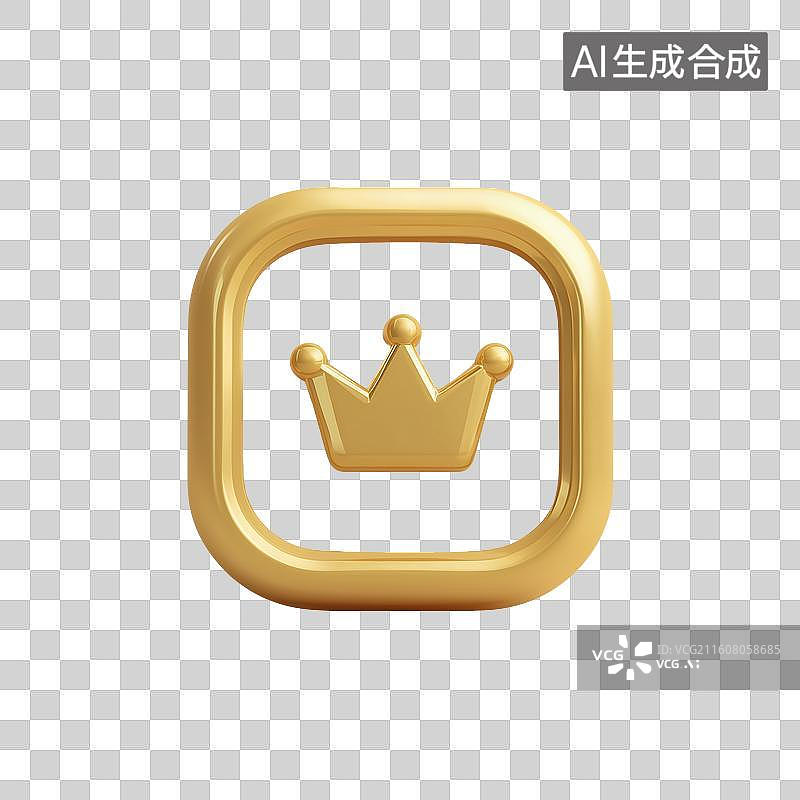 【AI数字艺术】皇冠金币图标图片素材
