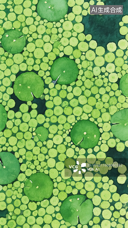 【AI数字艺术】浮萍插画图片素材