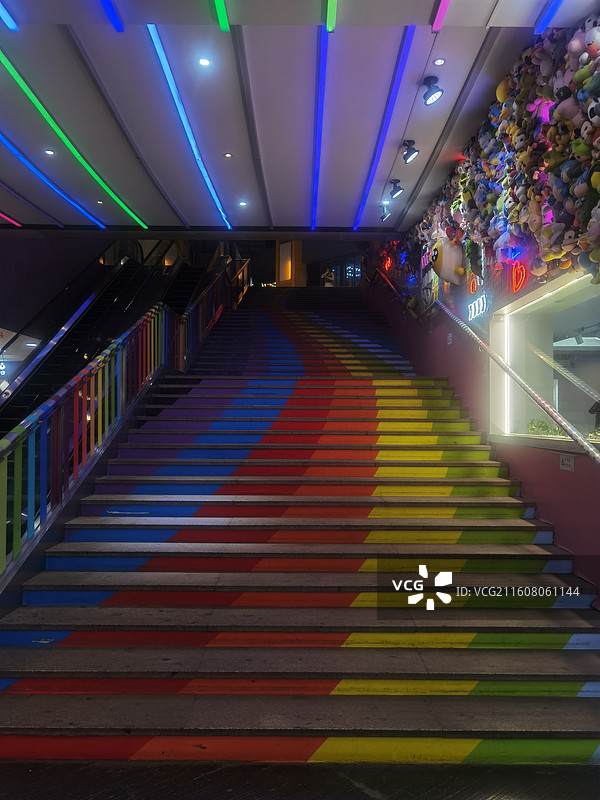 陕西省西安市骡马市兴正元广场彩虹楼梯阶梯图片素材