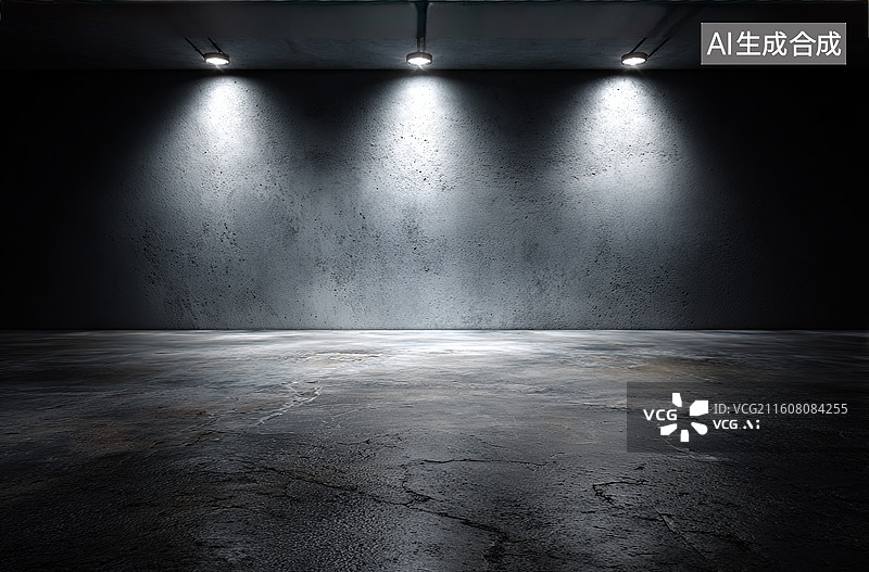 【AI数字艺术】昏暗空旷的工业空间图片素材