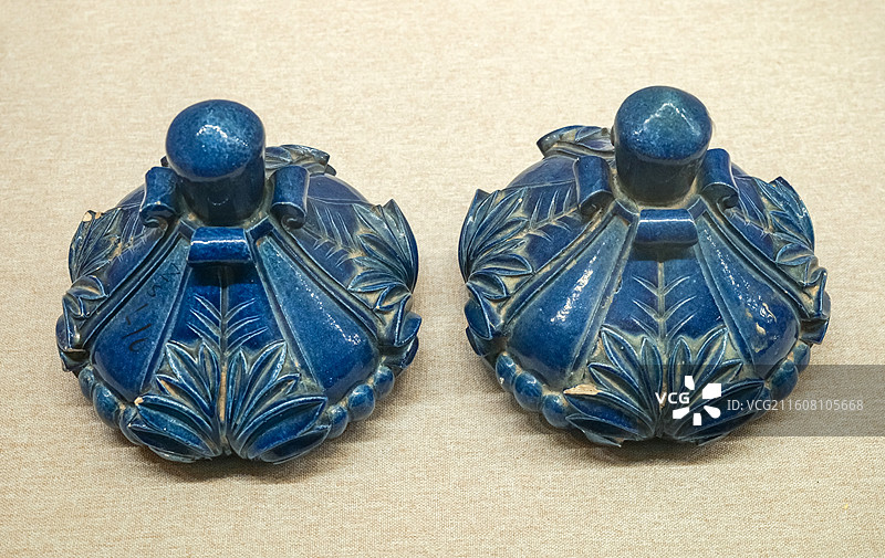 雕西洋花琉璃构件 清代  长春园西洋楼遗址出土 圆明园管理处藏 北京圆明园博物馆（正觉寺）展出图片素材