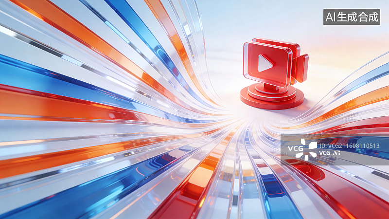 【AI数字艺术】视频播放键科技风媒体展示素材图片素材