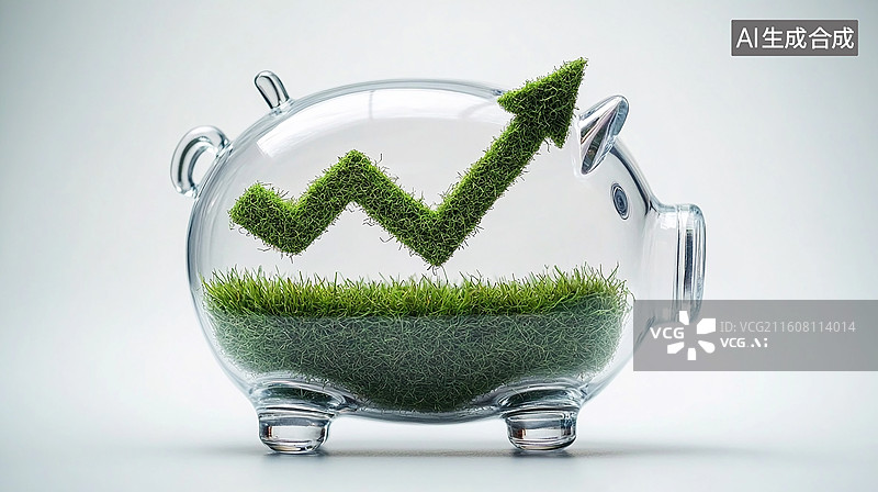 【AI数字艺术】绿色金融储蓄增长图片素材