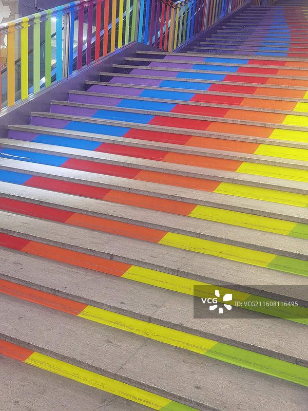 陕西省西安市骡马市兴正元广场彩虹楼梯阶梯图片素材