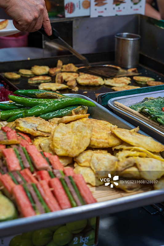 首尔广藏市场传统街头小吃图片素材