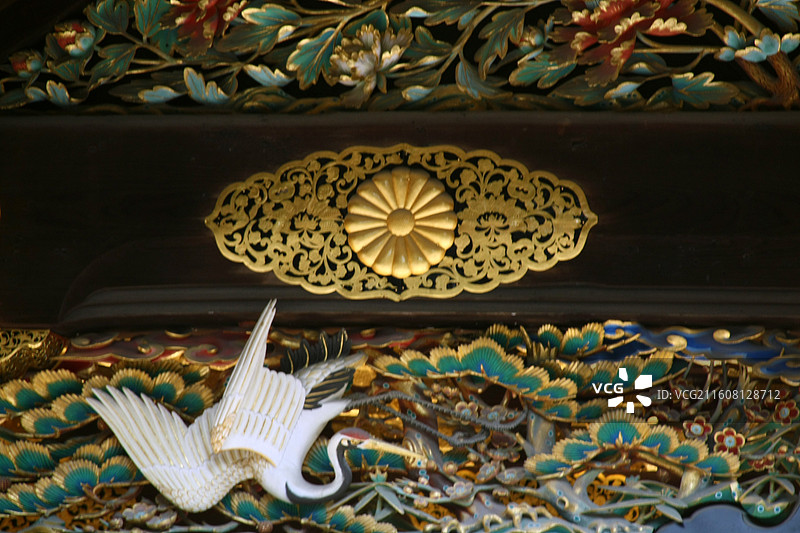 日本京都二条城世界文化遗产德川家康江户幕府本丸御殿二之丸御殿庭院唐门图片素材