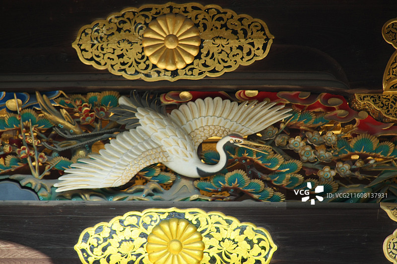 日本京都二条城世界文化遗产德川家康江户幕府本丸御殿二之丸御殿庭院唐门图片素材