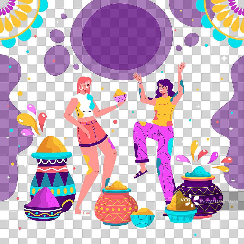 平铺的洒红节庆典图片素材