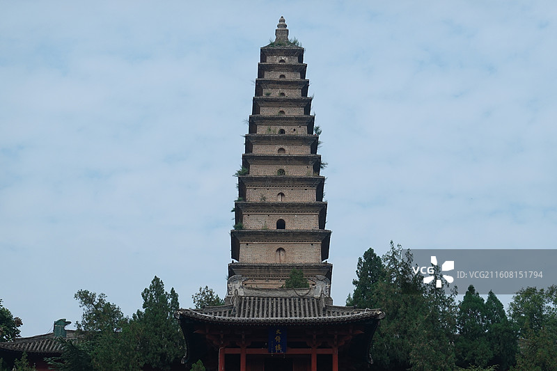 山西省运城市永济市普救寺：西厢记莺莺塔图片素材