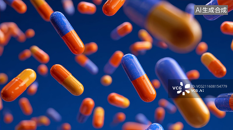 【AI数字艺术】生物医疗，药物，胶囊图片素材
