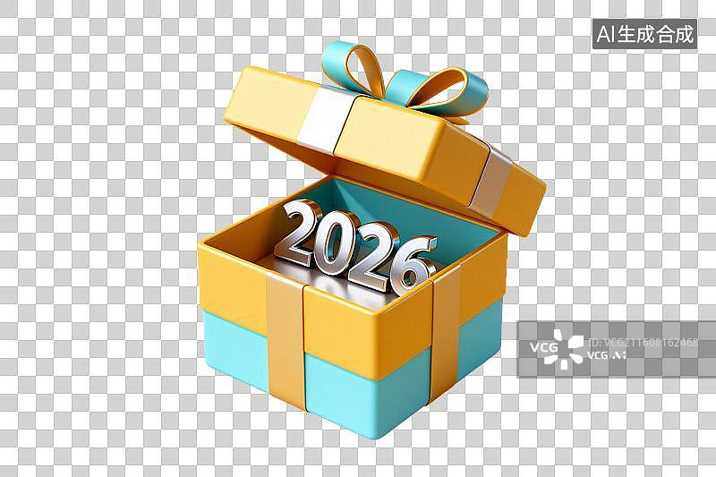【AI数字艺术】2026年礼盒开启惊喜时刻图片素材