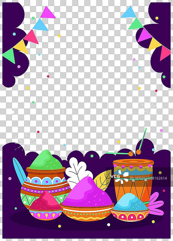 平铺的洒红节庆祝活动竖版海报图片素材