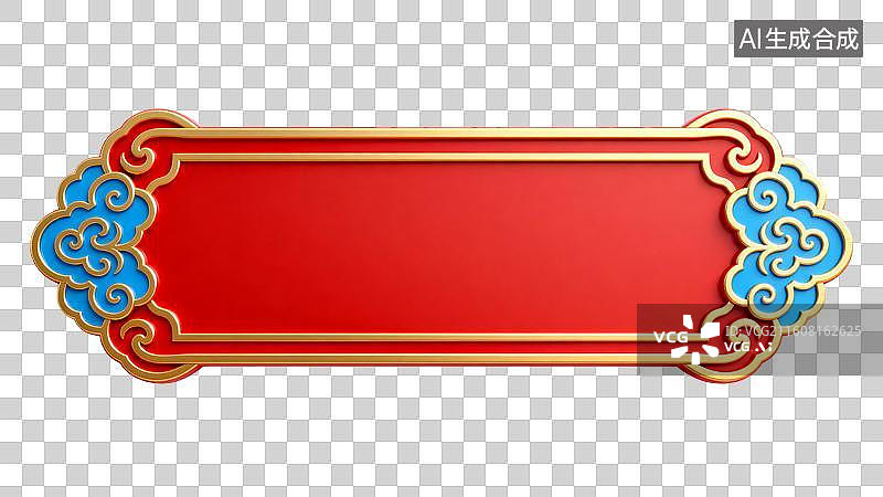 【AI数字艺术】红色边框装饰图案设计图片素材