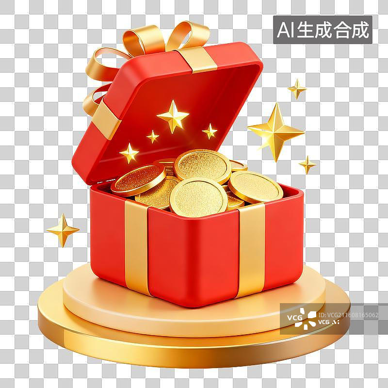 【AI数字艺术】红色活动礼盒图片素材