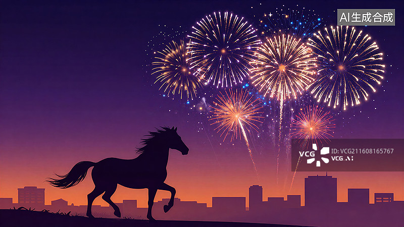 【AI数字艺术】中国生肖马年主题图片图片素材