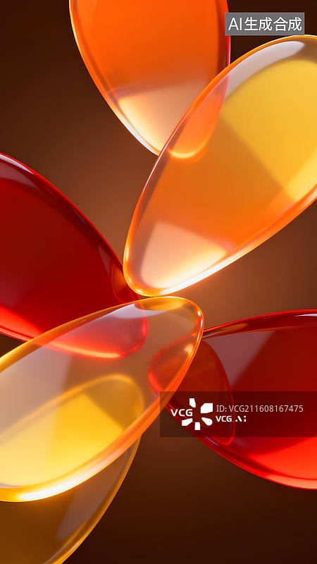 【AI数字艺术】彩色透明胶囊特写图片素材