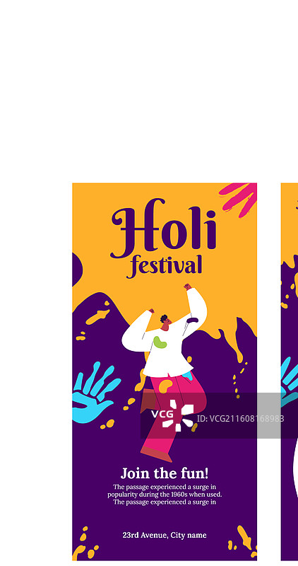 印度洒红节垂直广告牌模板图片素材
