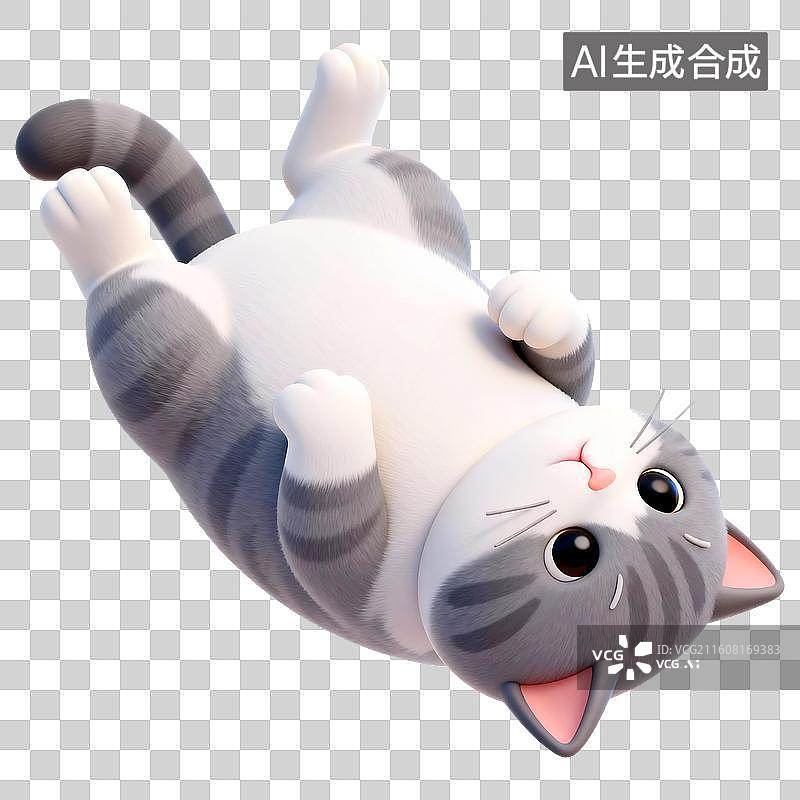 【AI数字艺术】四脚朝天的猫图片素材