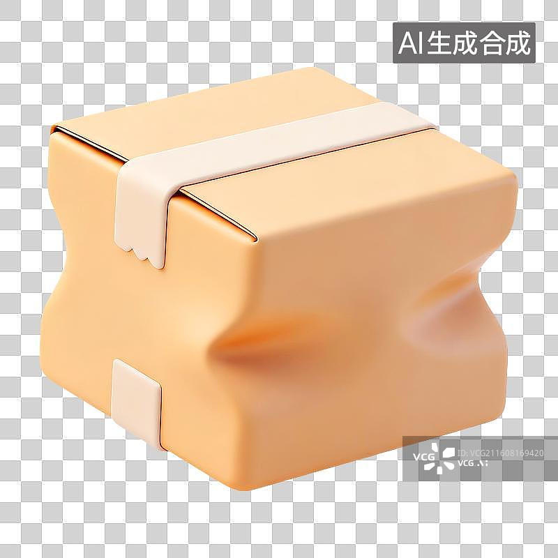 【AI数字艺术】挤压的纸箱图片素材