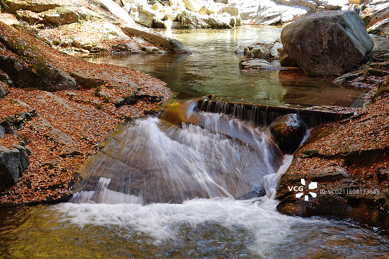 四川省巴中市南江县光雾山诺水河世界地质公园：十八月潭景区秋色：吉运潭至云梯潭图片素材