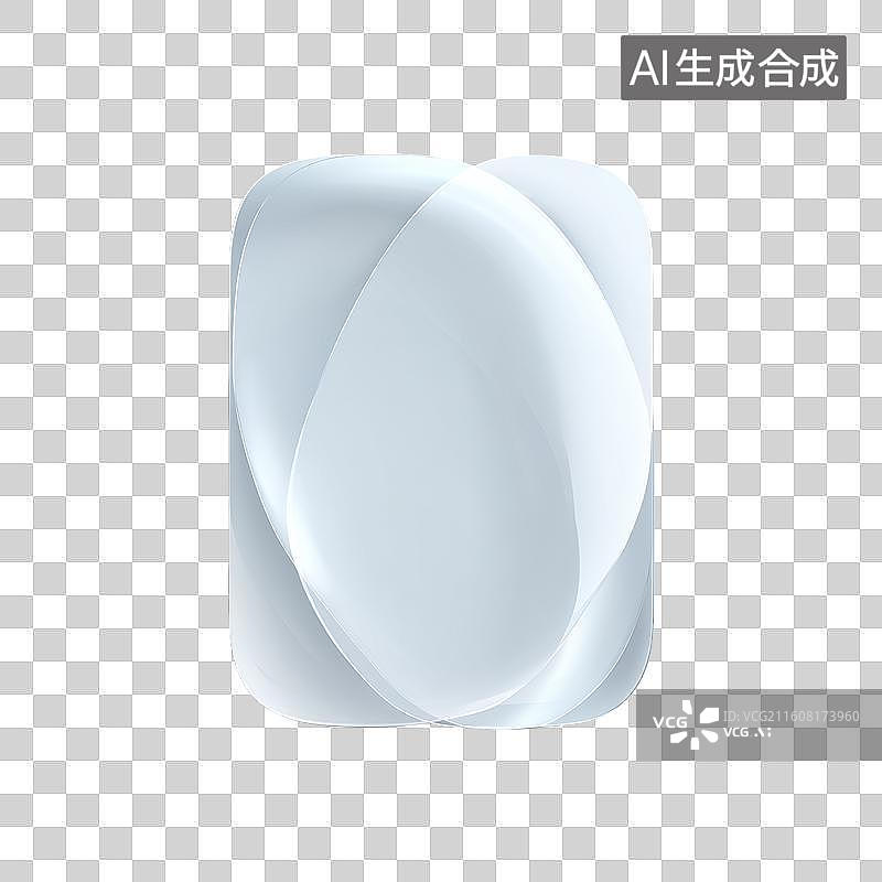 【AI数字艺术】椭圆叠层光影结构的透明 UI 图标图片素材