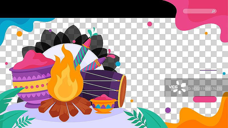 印度洒红节登陆页模板图片素材