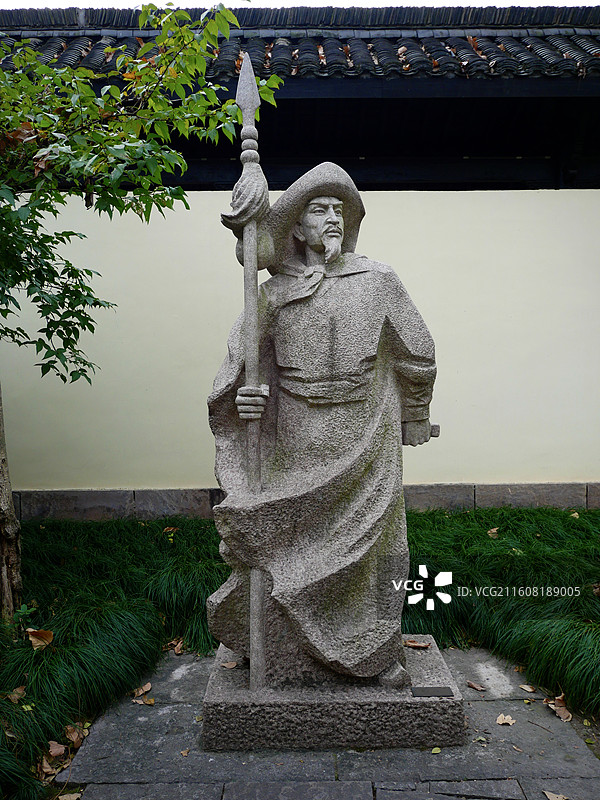 杭州西溪水浒文化展示馆（施耐庵故居）林冲像图片素材